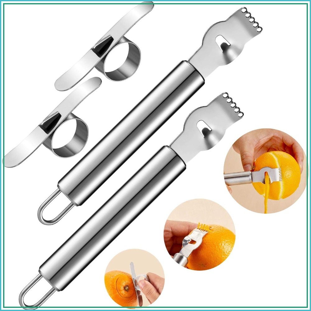 Peeler Channel Knife - 4 Pieces Lemon Zester with Channel