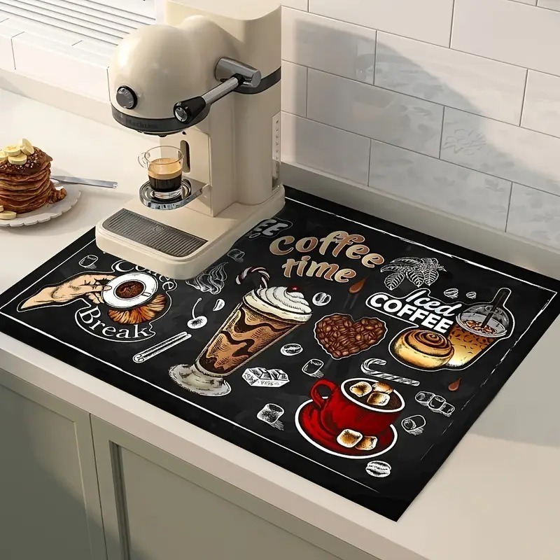 Coffee Mat Absorbent Mat Kitch - Bar Mat Rubber avaliação e preço