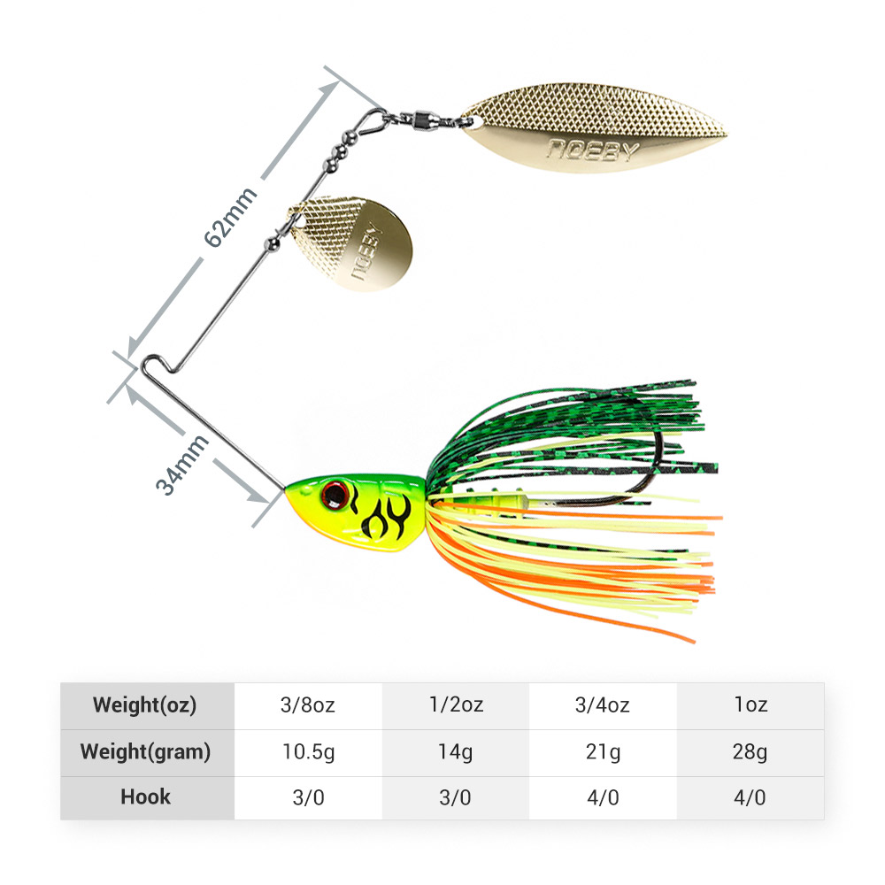 Noeby Spinnerbait 10.5g 14g 21 - Jigger Double Sided avaliação e preço