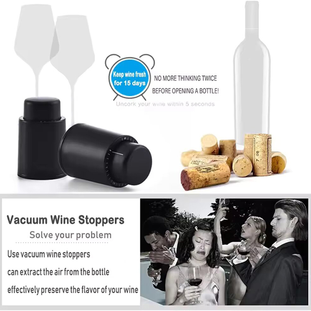 Black Vacuum-Sealed Wine Bottl - Wine Preservation Pump avaliação e preço