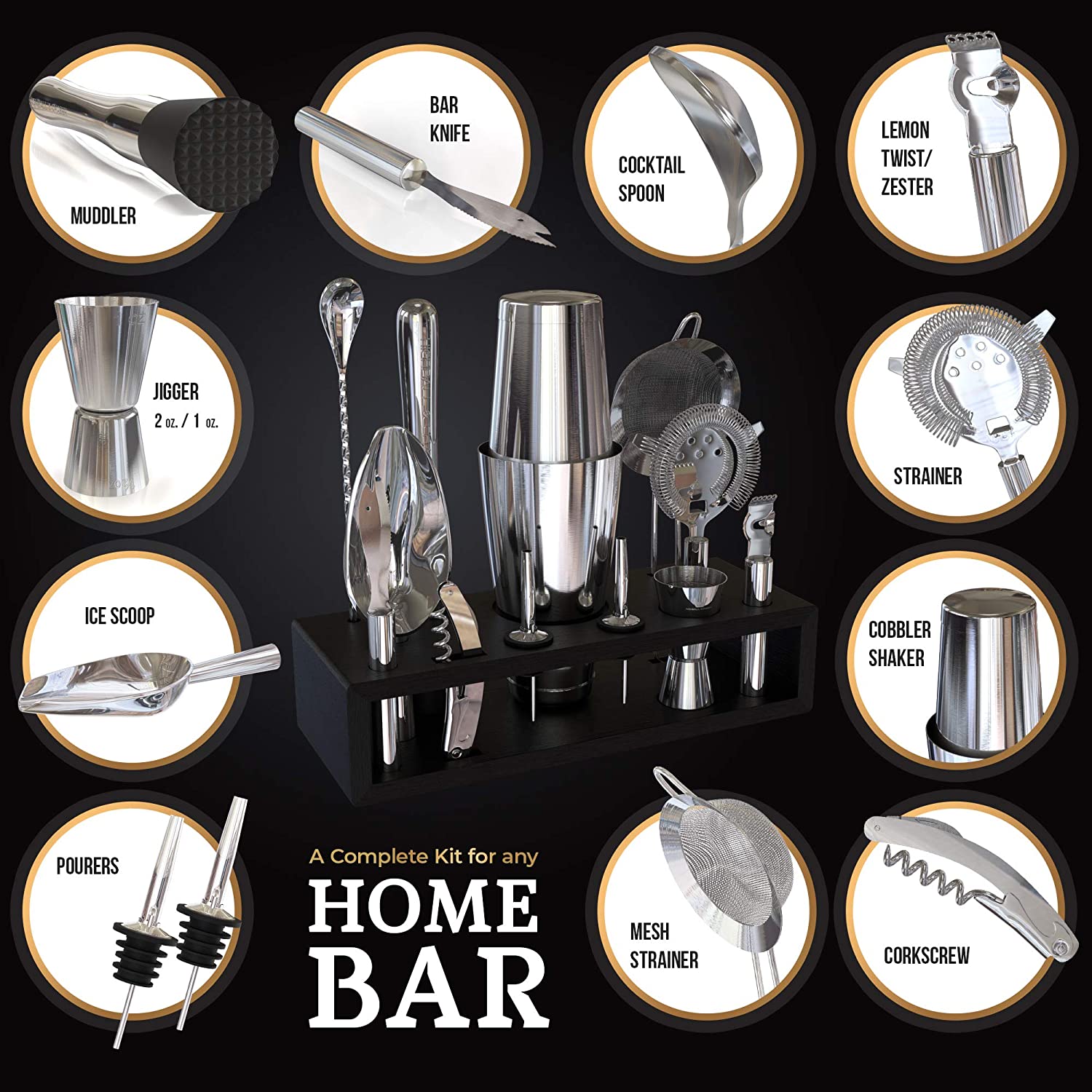 stllCamol 14-Piece Stainless S - Boston Shaker Set avaliação e preço