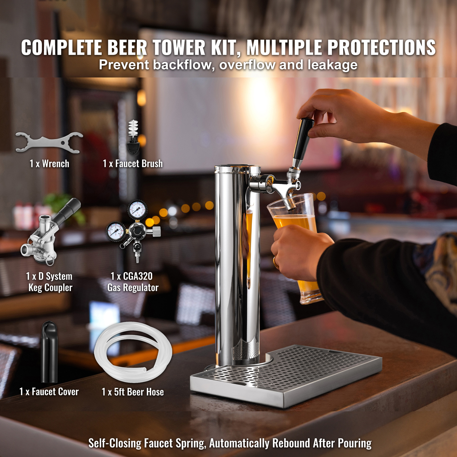 Stainless Steel Single-Tap Bee - Home Bar Setup Kit avaliação e preço