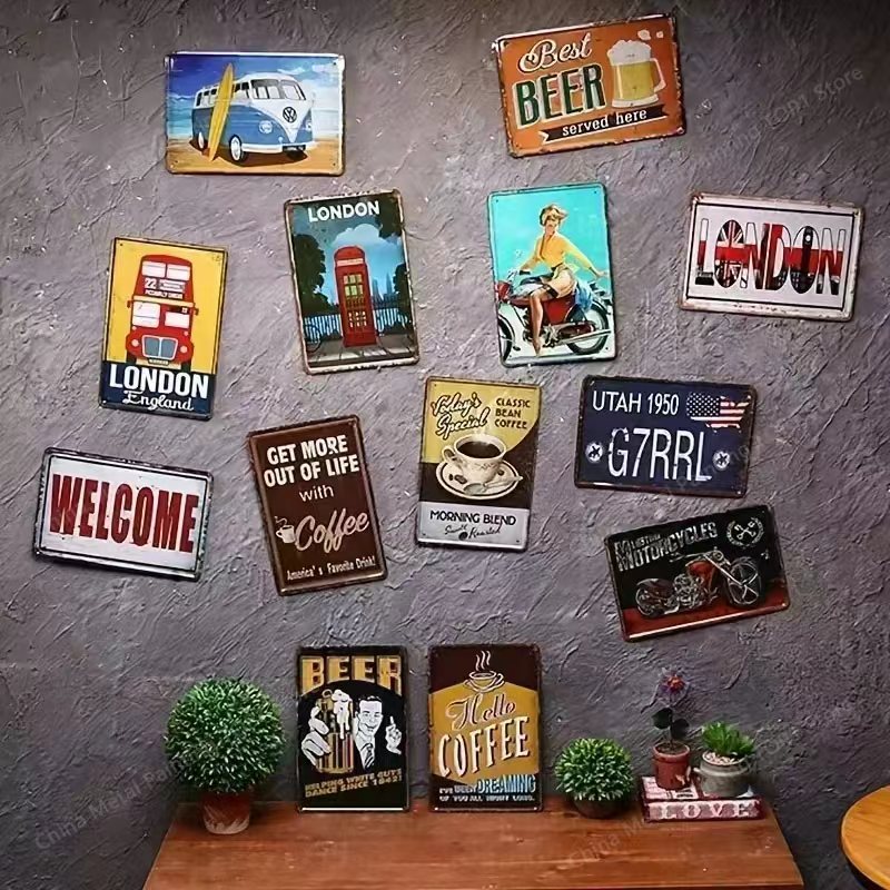Metal Signs Vintage Metal Plat - Home Bar Shelf avaliação e preço