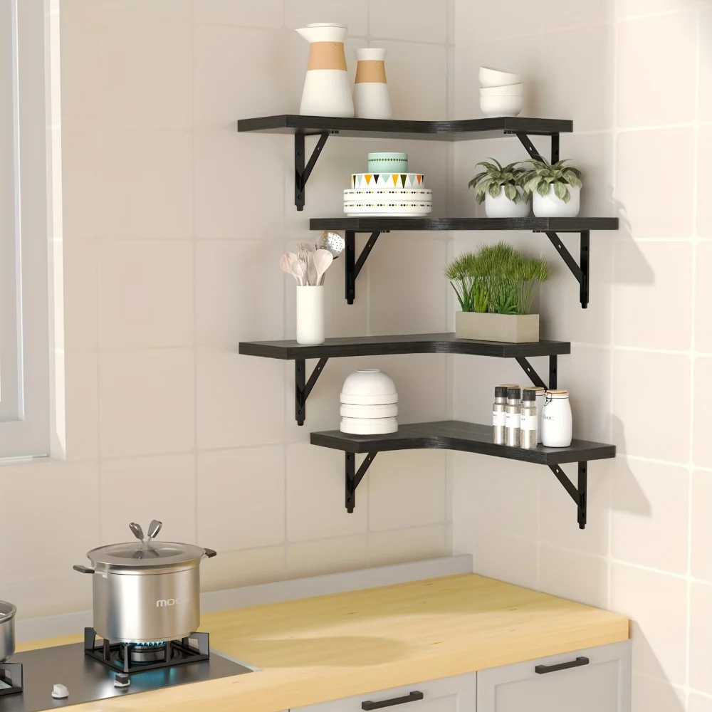 Natural Wood Grain Floating Sh - Home Bar Shelf avaliação e preço