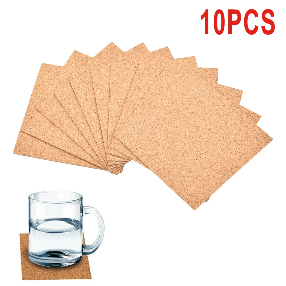 10Pcs Cork Coasters Square Cor - Home Bar Supplies avaliação e preço