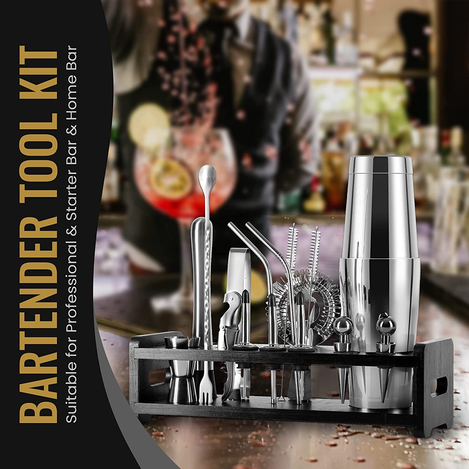 stllCocktail Shaker Set 18 Pie - Boston Shaker Set avaliação e preço