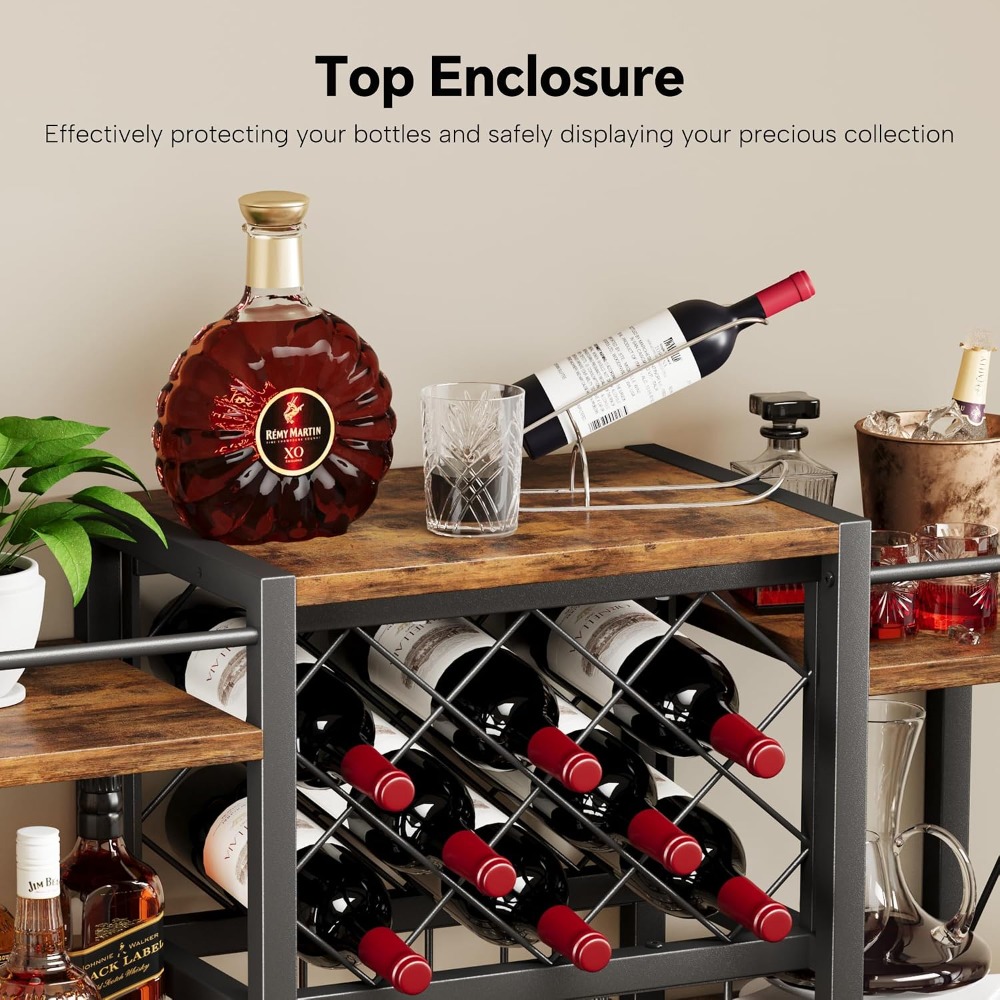 Wall Mounted Wine Rack with Gl - Home Bar Shelf avaliação e preço