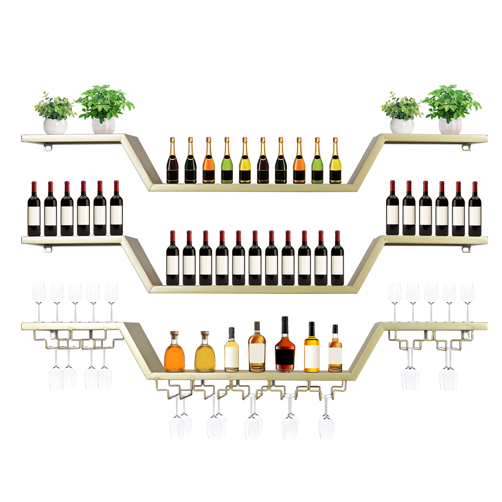 47/55inch Modern LED Wine Rack - Home Bar Shelf avaliação e preço