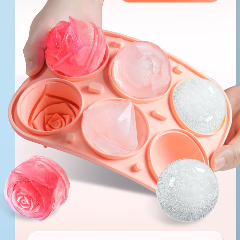 3D Rose Diamond Round Ice Cube - Ice Mold Sphere avaliação e preço