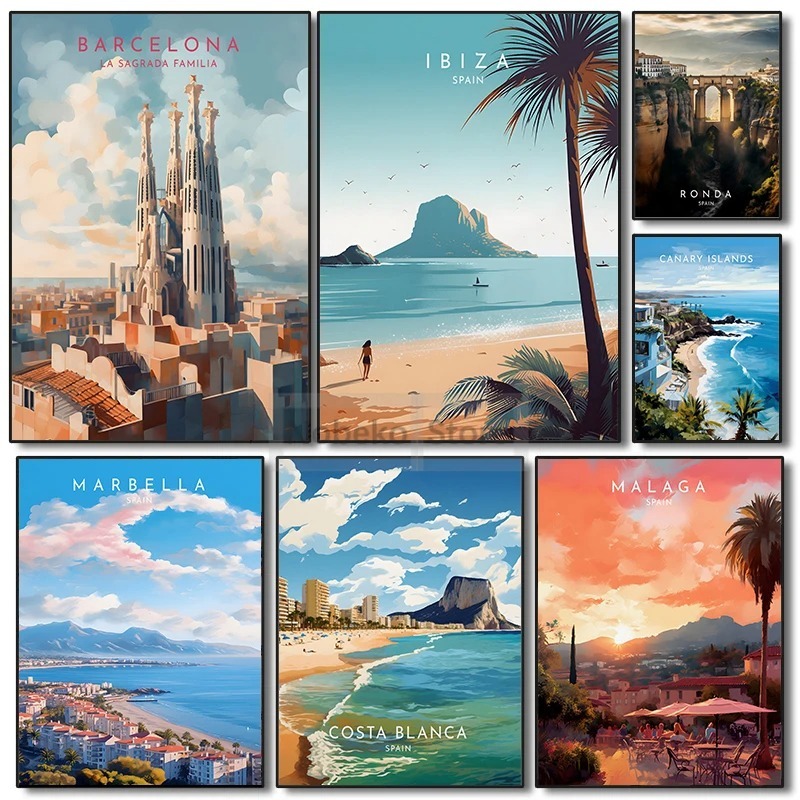 Spain Travel Poster Barcelona  - Home Barcelona avaliação e preço