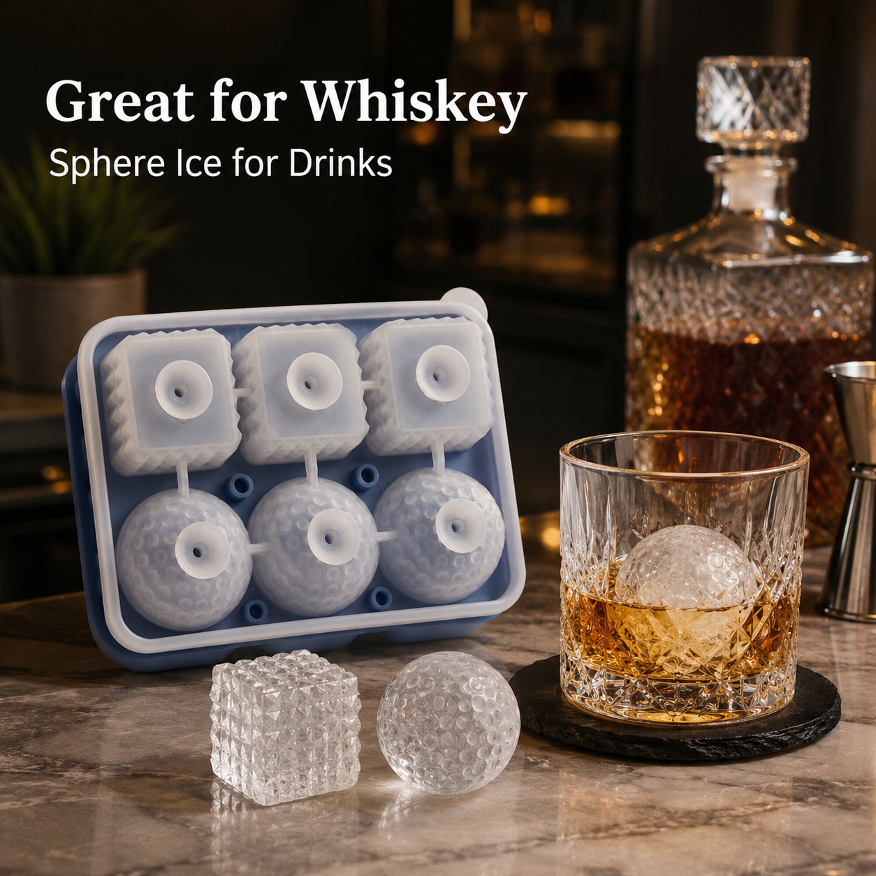 Silicone Whiskey Ice Cube Tray - Ice Mold Sphere avaliação e preço