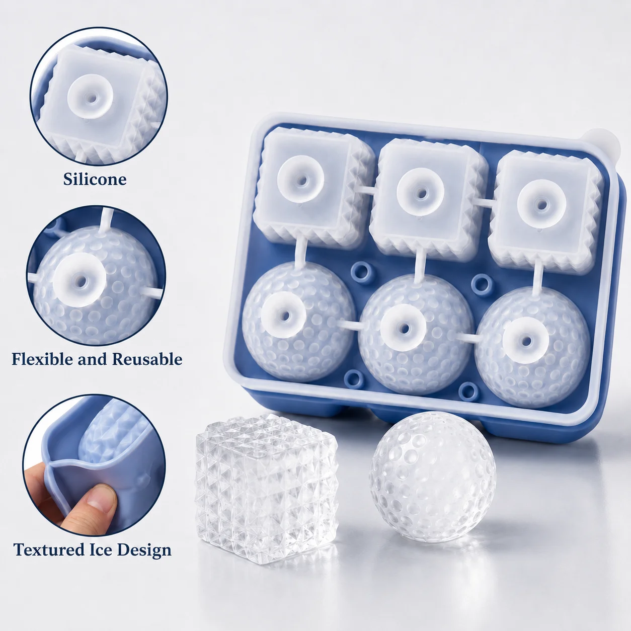 Silicone Whiskey Ice Cube Tray - Ice Mold Sphere avaliação e preço