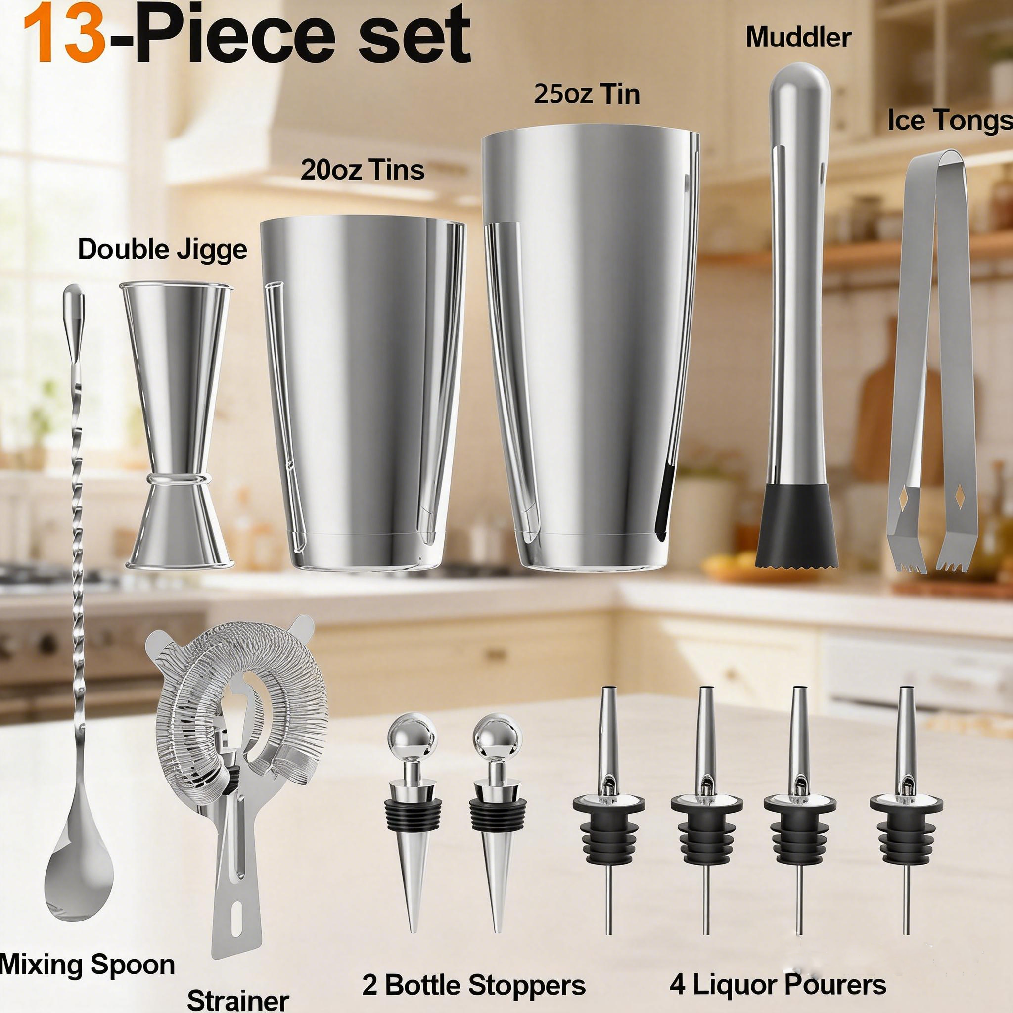 stllCamol Cocktail Shaker Bost - Boston Shaker Set avaliação e preço