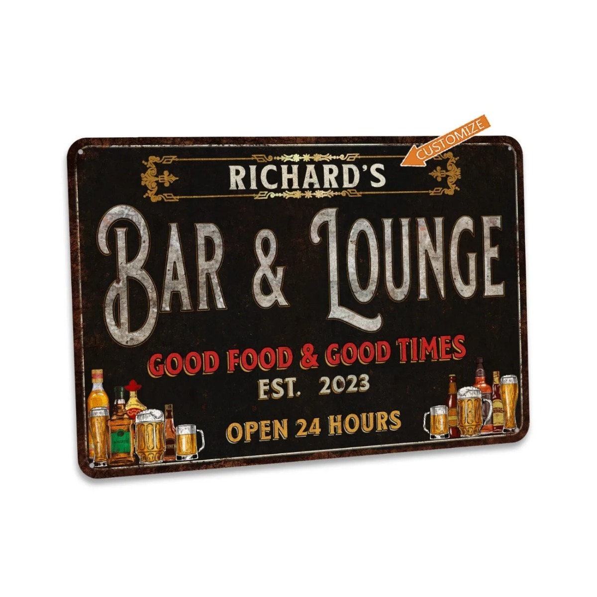 Custom Bar & Lounge Sign Bar a - Home Bar Lounge avaliação e preço