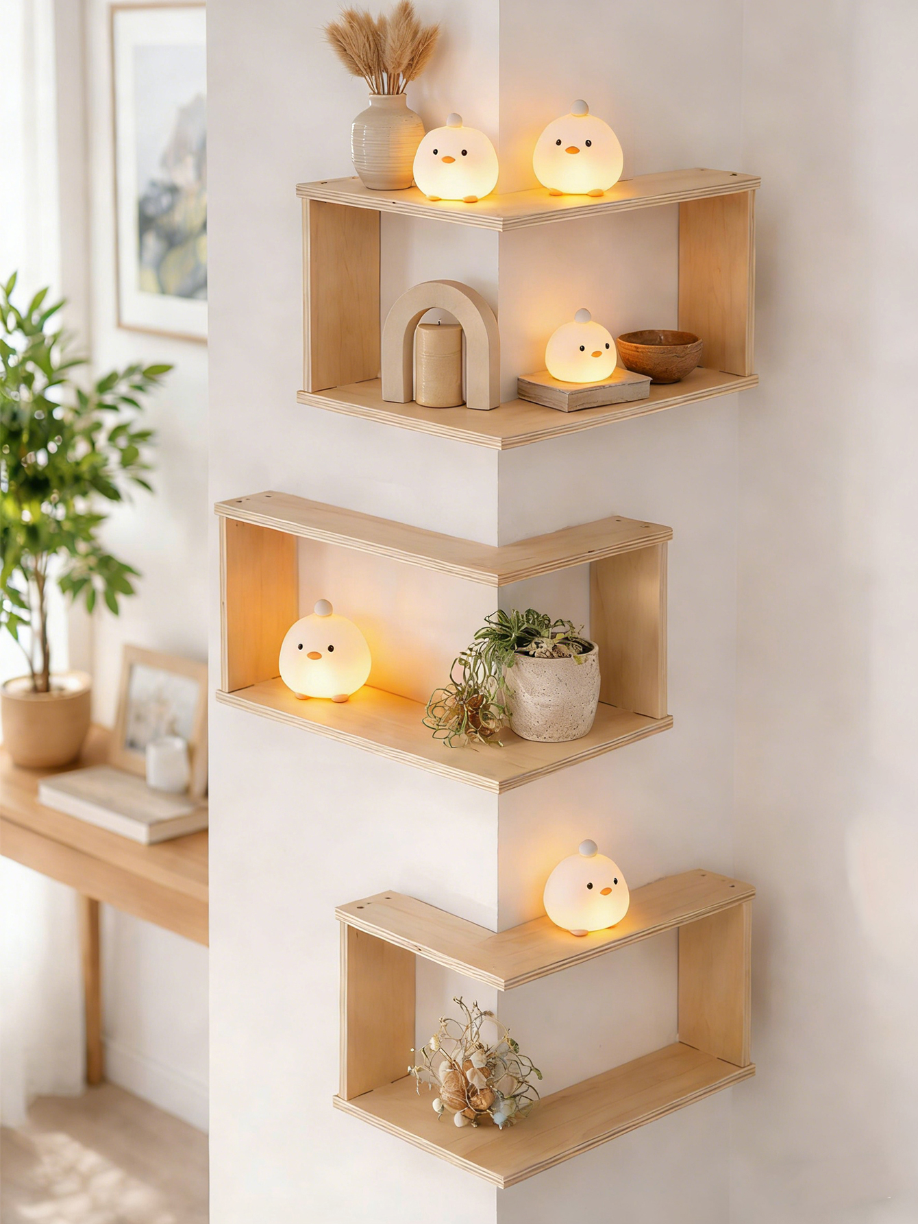 Corner Floating Wooden Shelves - Home Bar Shelf avaliação e preço