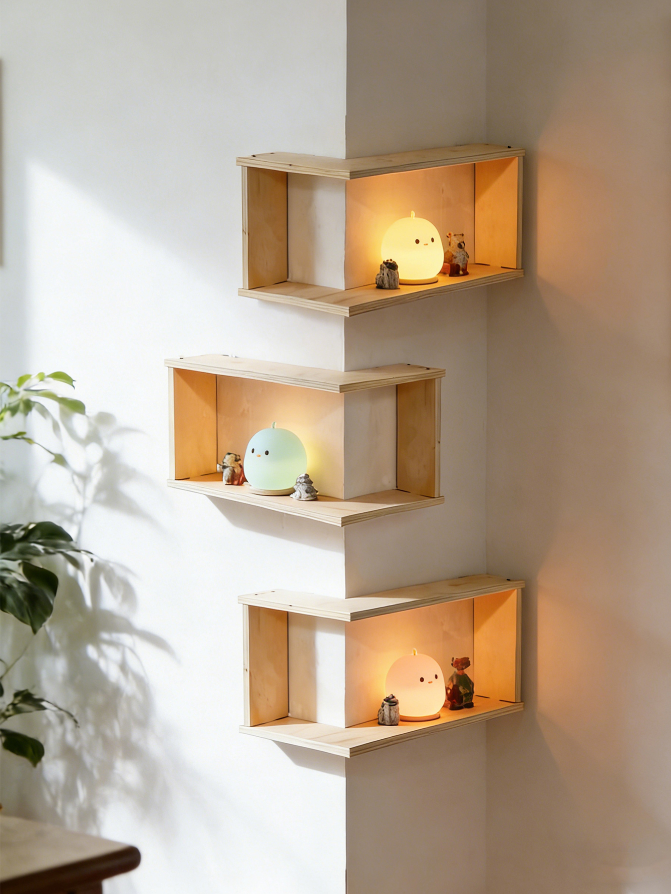 Corner Floating Wooden Shelves - Home Bar Shelf avaliação e preço