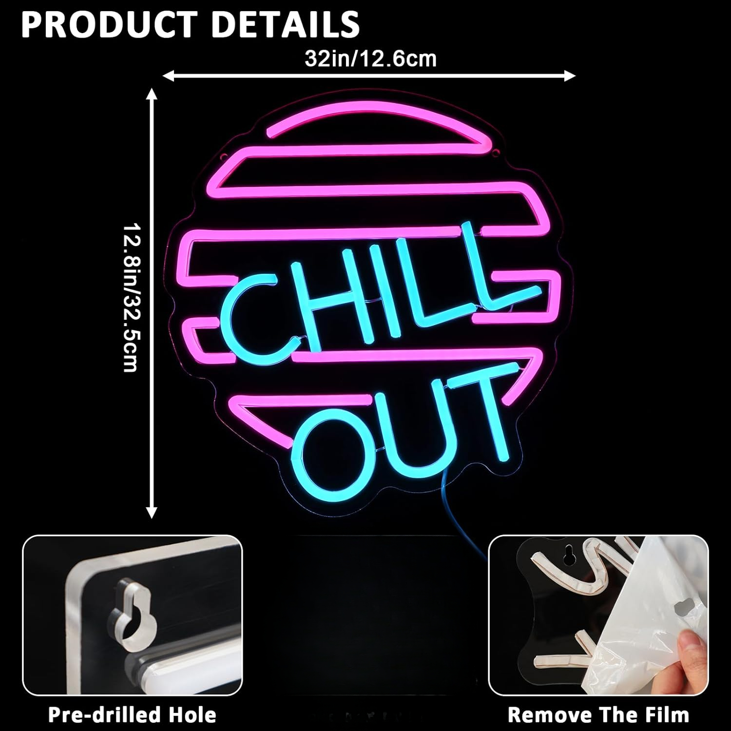 Chill Out Neon Sign for Wall D - Home Bar Lounge avaliação e preço