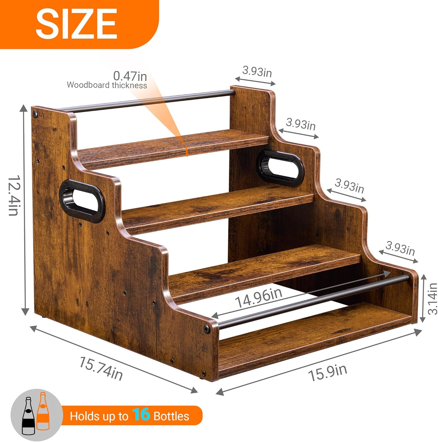 Liquor Bottle Display Shelf, C - Home Bar Shelf avaliação e preço