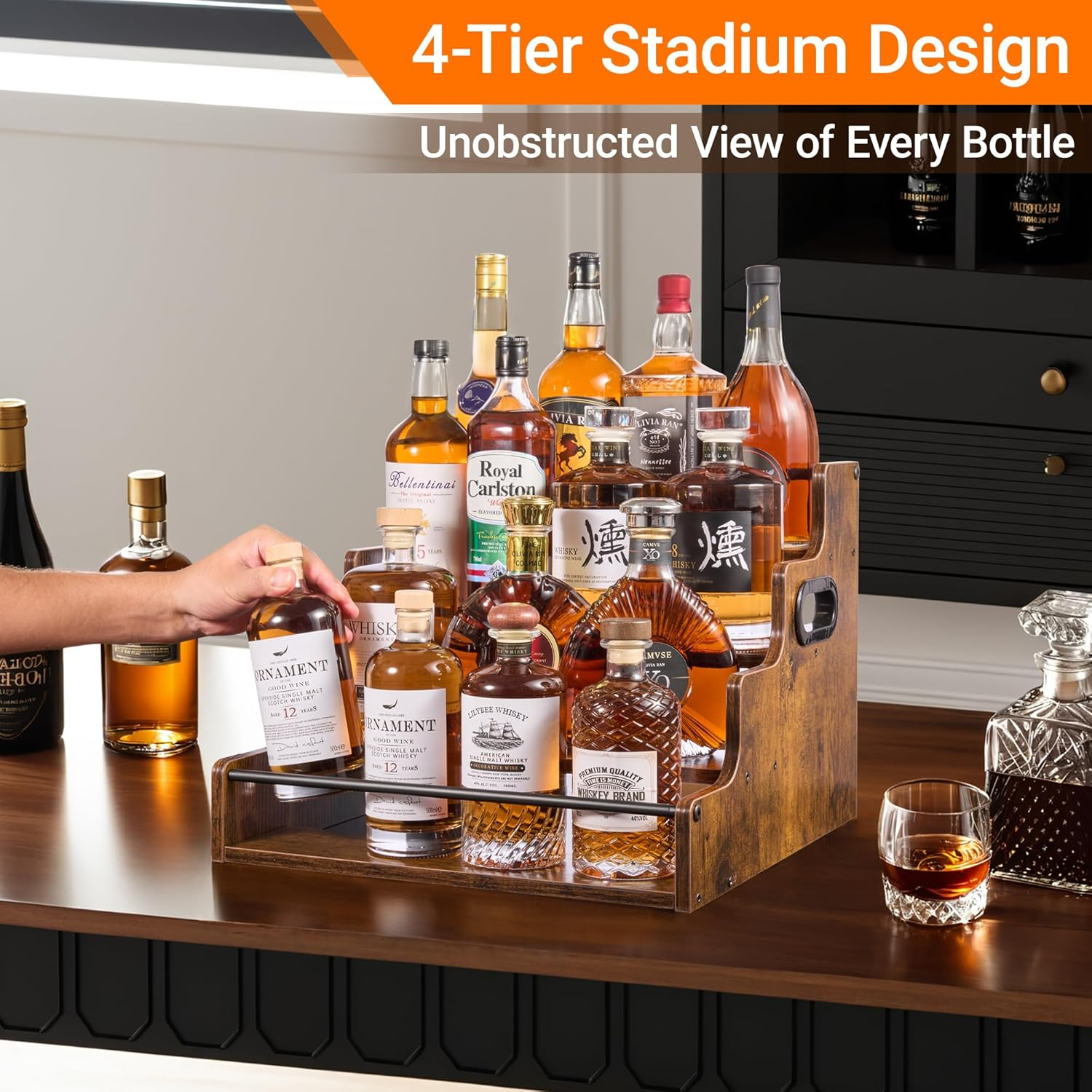 Liquor Bottle Display Shelf, C - Home Bar Shelf avaliação e preço