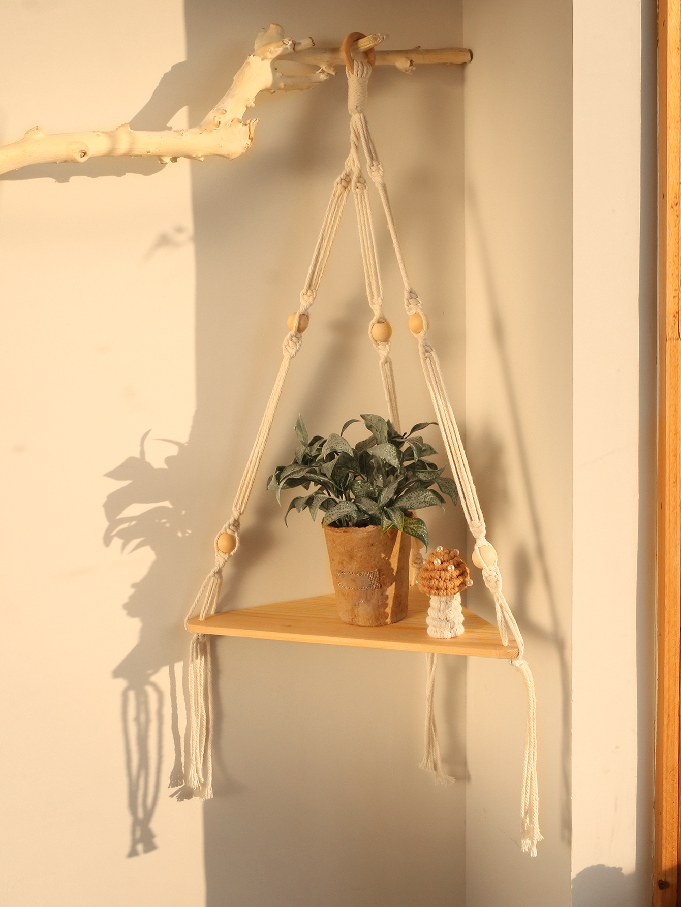 Wooden Corner Shelf Wall Decor - Home Bar Shelf avaliação e preço