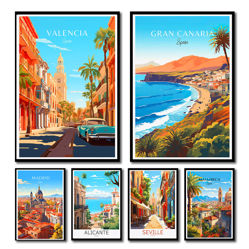 Spain Travel Poster Paris Gran - Home Barcelona avaliação e preço