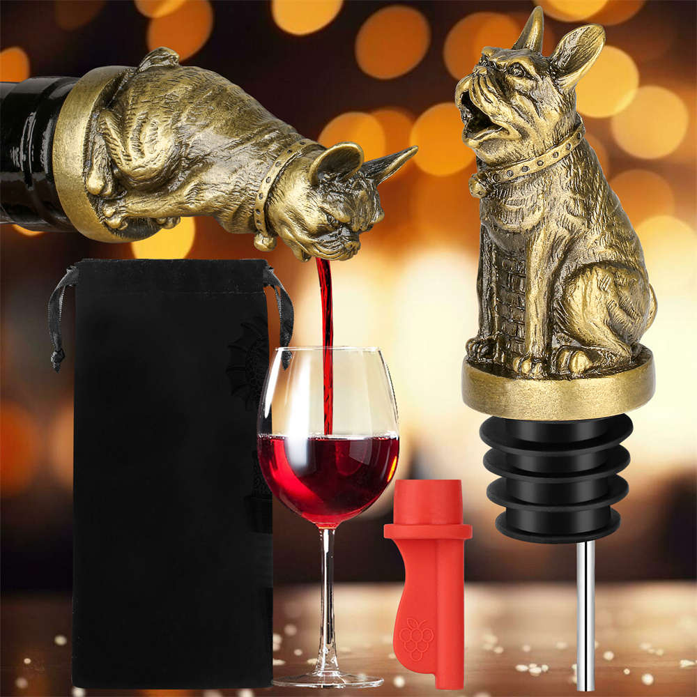 Cute French Bulldog Wine Pouer - Wine Preservation Pump avaliação e preço