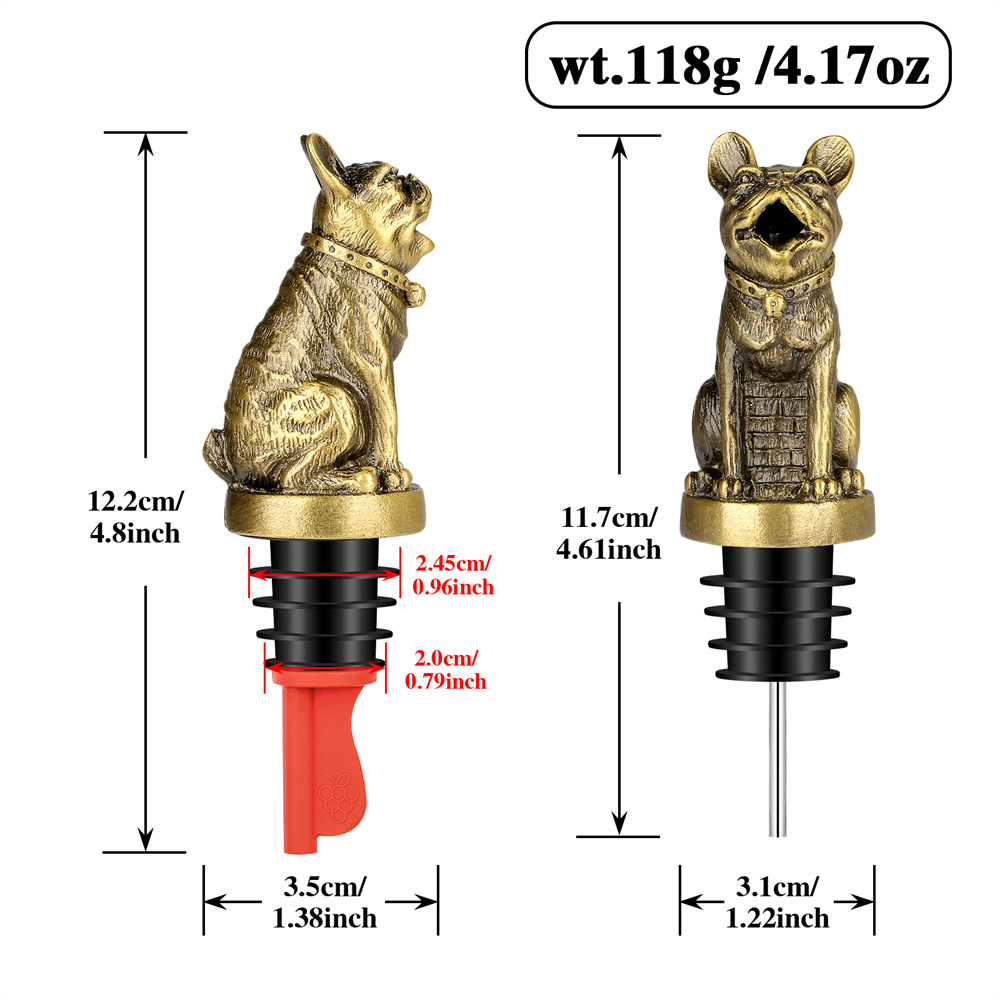 Cute French Bulldog Wine Pouer - Wine Preservation Pump avaliação e preço