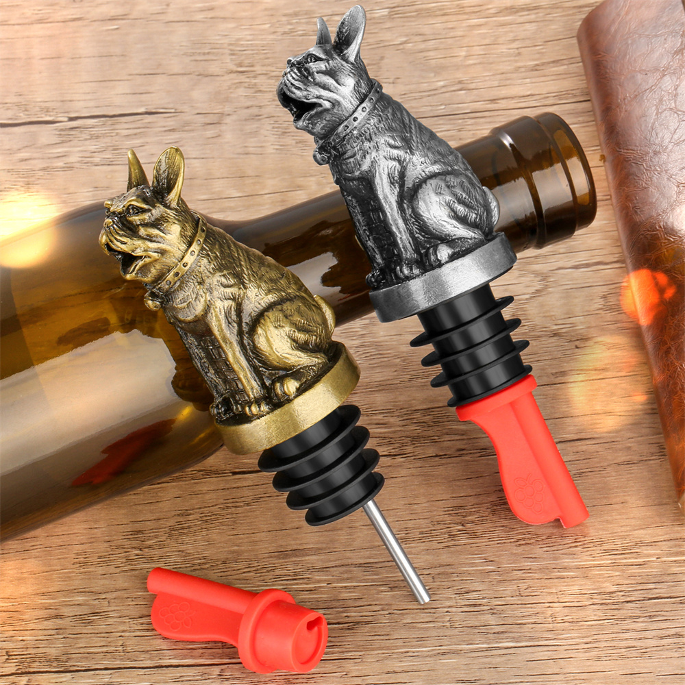 Cute French Bulldog Wine Pouer - Wine Preservation Pump avaliação e preço