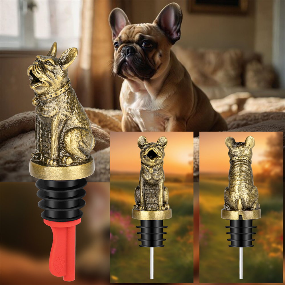 Cute French Bulldog Wine Pouer - Wine Preservation Pump avaliação e preço
