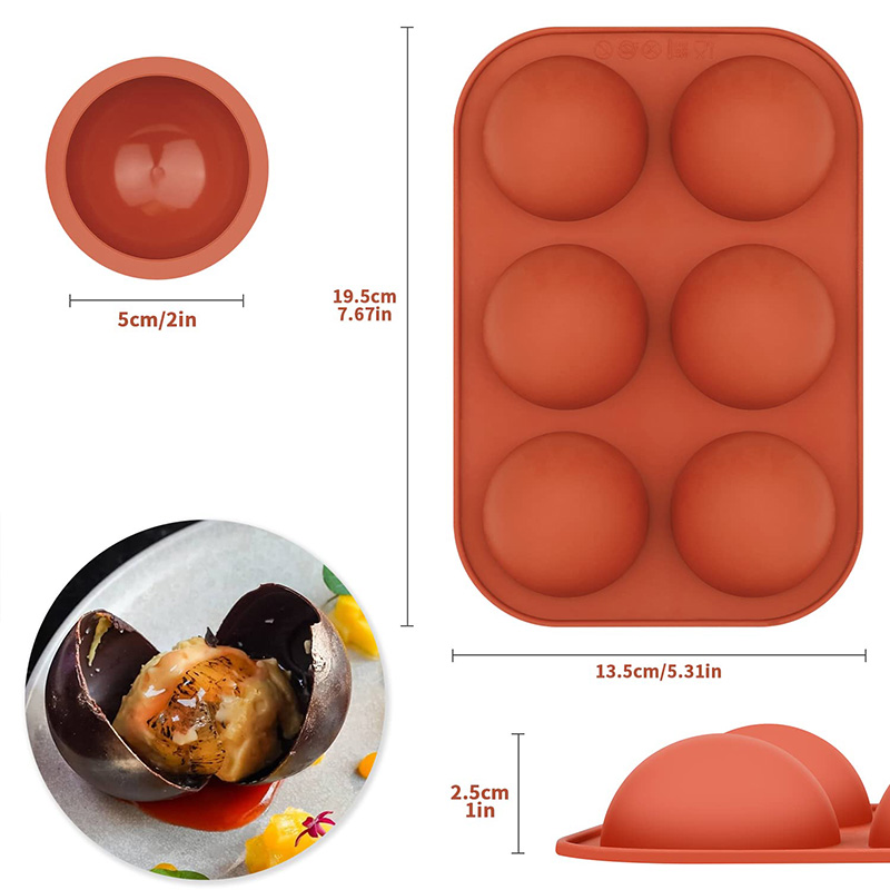 6 Cavities Semicircle Silicone - Ice Mold Sphere avaliação e preço