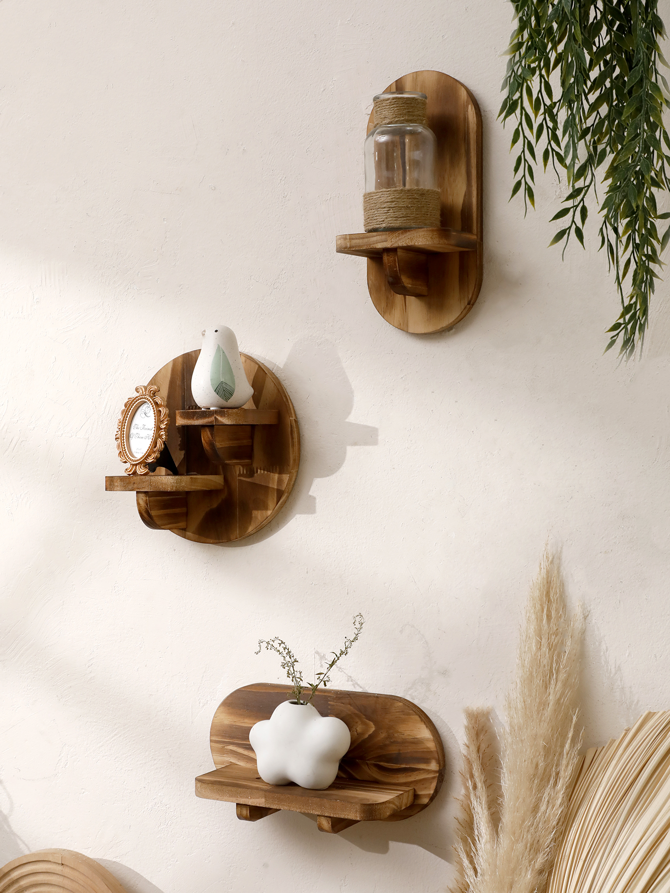 1/2-tier Wooden Shelves Oval C - Home Bar Shelf avaliação e preço
