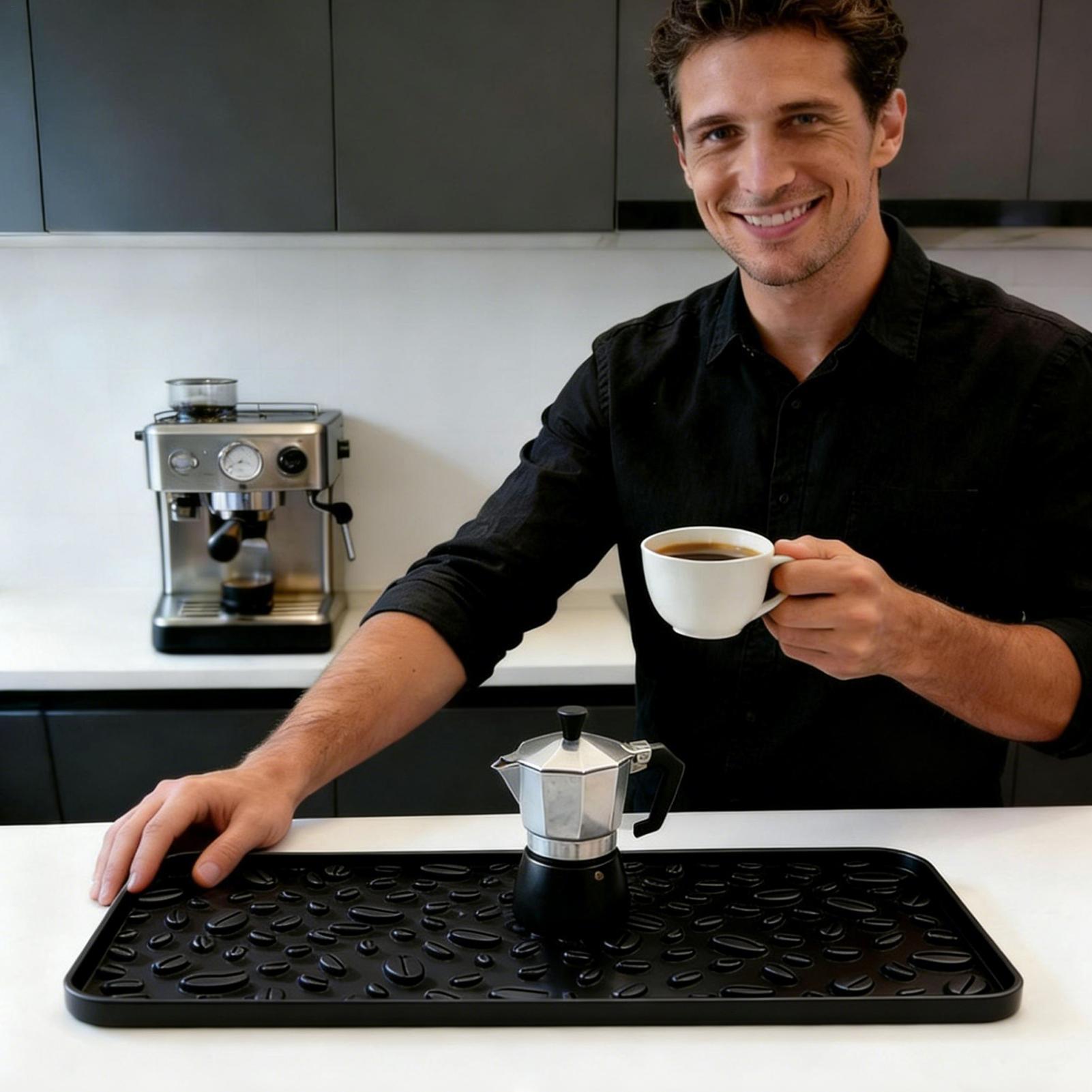 Coffee Mat Non-Slip Heat Insul - Bar Mat Rubber avaliação e preço
